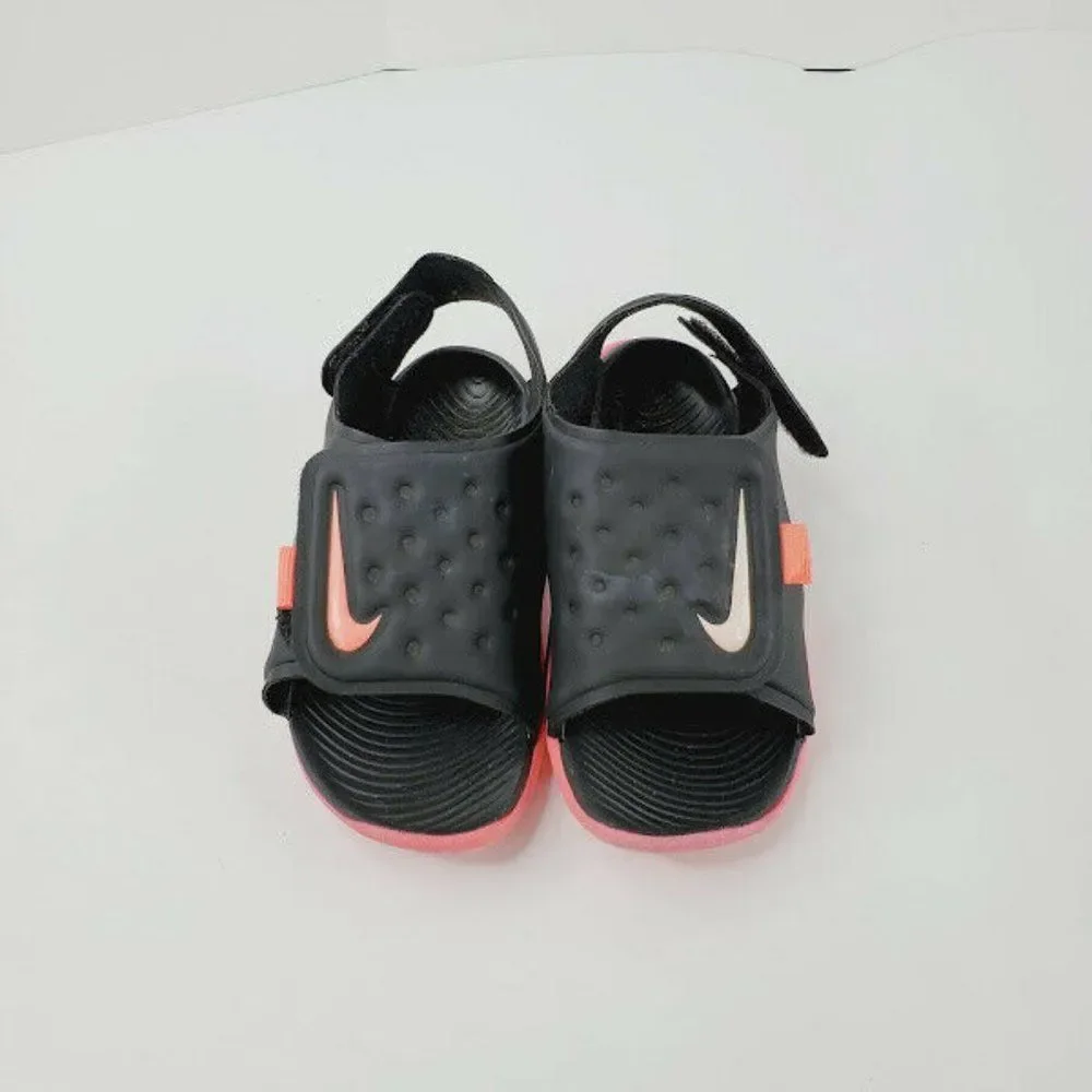Nike Toddler Black Pink AJ9077-002 Sunray Adjust 5 V2 GS/PS Flat Sandals Size 9C